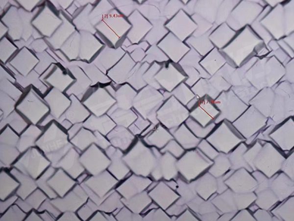 Microscopic View of Silicon Wafer Surface After Alkaline Polishing